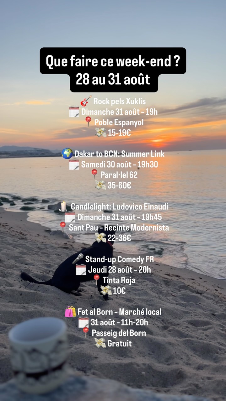 Que faire à Barcelone ce week-end ? Voici 5 plans à ne pas rater ⬇️