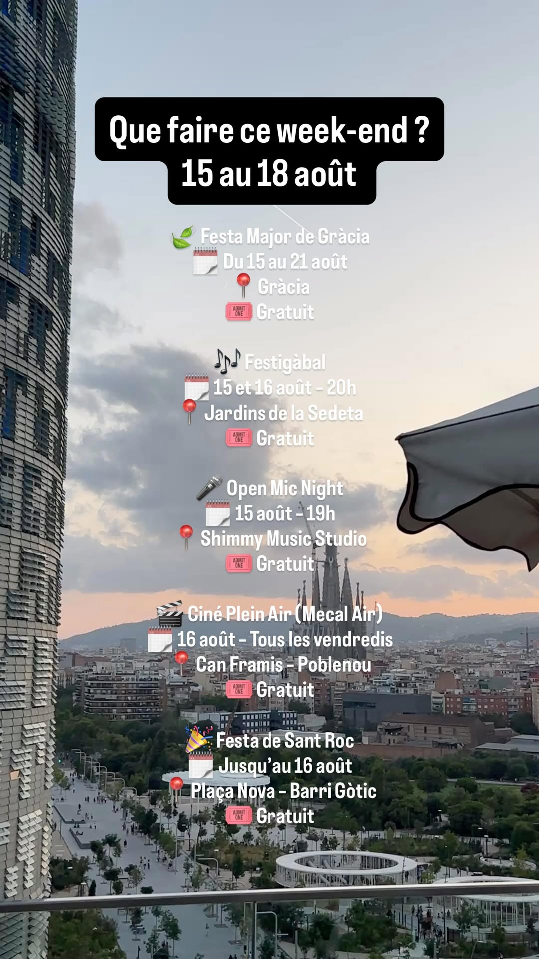Les meilleurs plans à Barcelone ce week-end (15 au 18 août) ☀️