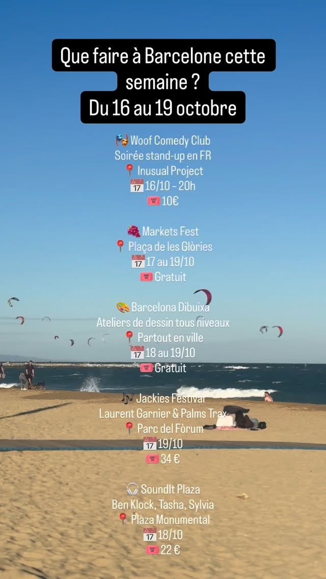 BARCELONE — Les 5 plans à ne pas rater cette semaine